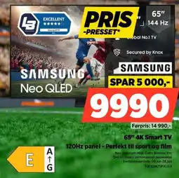 POWER Samsung 65" 4K Smart TV 120Hz panel - Perfekt til sport og film tilbud