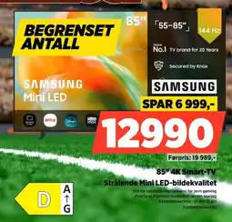 POWER Samsung 85" 4K Smart-TV Strålende Mini LED-bildekvalitet tilbud