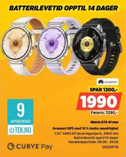 POWER Huawei Watch GT6.41 mm Avansert GPS med 15 % bedre nøyaktighet tilbud