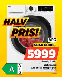 POWER Aeg Vaskemaskin Anti-allergi dampprogram tilbud