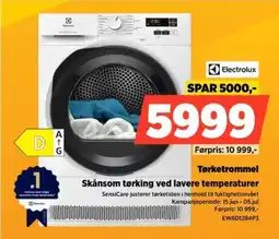 POWER Electrolux Tørketrommel Skånsom tørking ved lavere temperaturer tilbud
