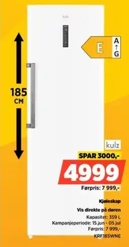 POWER Kulz Kjøleskap Vis direkte på døren tilbud