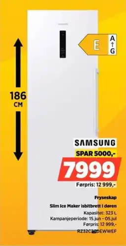 POWER Samsung Fryseskap Slim Ice Maker isbitbrett i døren tilbud