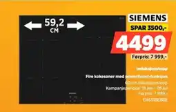POWER Siemens Induksjonstopp Fire kokesoner med powerBoost-funksjon tilbud