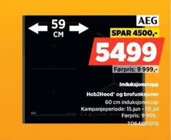 POWER Aeg Induksjonstopp Hob2Hood' og brofunksjoner tilbud