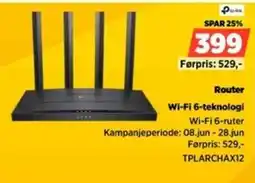 POWER Tp-link Router Wi-Fi 6-teknologi tilbud