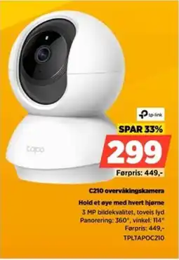 POWER Tp-link C210 overvåkingskamera Hold et øye med hvert hjørne tilbud