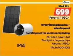 POWER Tp-link Overvåkningskamera + solcellepanel Solcellepanel for kontinuerlig lading tilbud