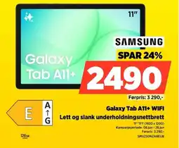 POWER Samsung Galaxy Tab A11+ WIFI Lett og slank underholdningsnettbrett tilbud