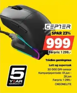 POWER Cepter Trådlos gamingmus Lett og superrask tilbud