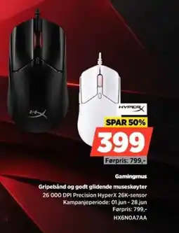 POWER Hyper Gamingmus Gripebånd og godt glidende museskøyter tilbud