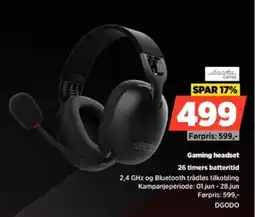 POWER Dacota Gaming Gaming headset 26 timers batteritid tilbud