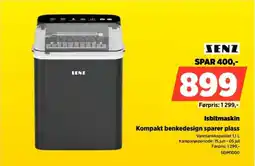 POWER Senz Isbitmaskin Kompakt benkedesign sparer plass tilbud