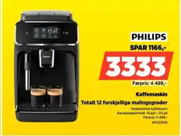 POWER Philips Kaffemaskin Totalt 12 forskjellige malingsgrader tilbud