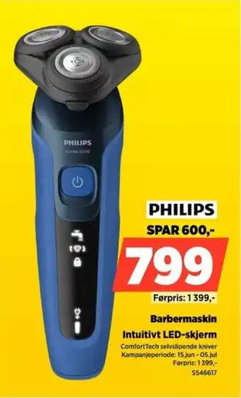 POWER Philips Barbermaskin Intuitivt LED-skjerm tilbud