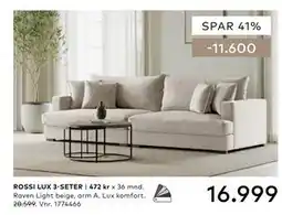 Skeidar ROSSI LUX 3-SETER tilbud