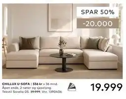Skeidar CHILLUX U-SOFA tilbud