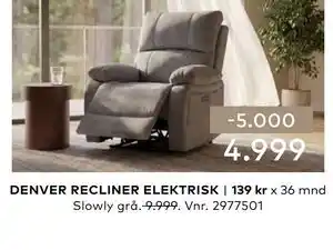 Skeidar DENVER RECLINER ELEKTRISK tilbud