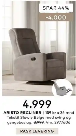 Skeidar ARISTO RECLINER tilbud