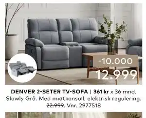 Skeidar DENVER 2-SETER TV-SOFA tilbud