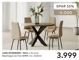 Skeidar LUKE SPISEBORD tilbud