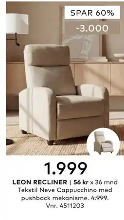Skeidar LEON RECLINER tilbud