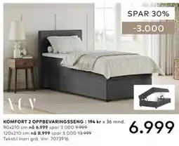 Skeidar KOMFORT 2 OPPBEVARINGSSENG tilbud