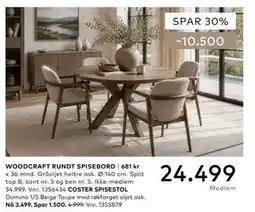 Skeidar WOODCRAFT RUNDT SPISEBORD, Medlemspris tilbud