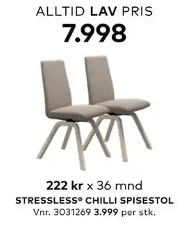 Skeidar STRESSLESS CHILLI SPISESTOL tilbud
