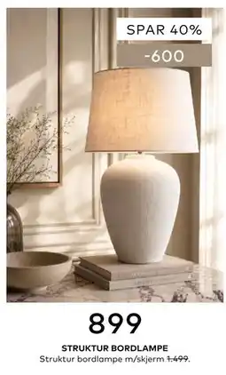 Skeidar STRUKTUR BORDLAMPE tilbud