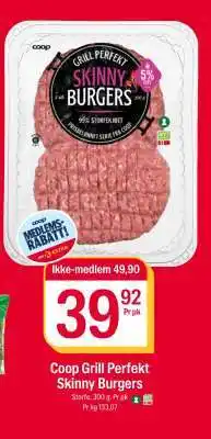 Coop Extra COOP GRILL PERFEKT SKINNY BURGERS tilbud