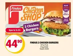 Coop Extra FINDUS 2 CHICKEN BURGERS tilbud