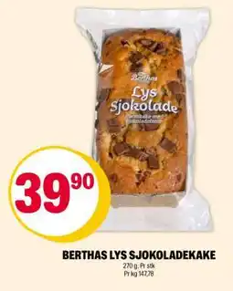 Coop Extra BERTHAS LYS SJOKOLADEKAKE tilbud