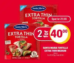 Coop Extra SANTA MARIA TORTILLA EXTRA THIN MEDIUM tilbud