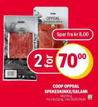 Coop Extra COOP OPPDAL SPEKESKINKE/SALAMI tilbud