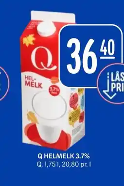 Rema 1000 Q HELMELK 3.7% tilbud