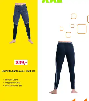 Ida pants, tights, dame - mørk blå