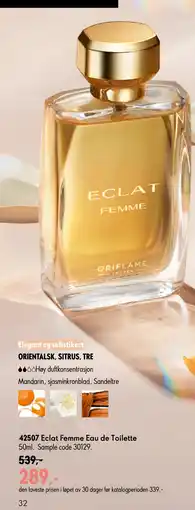 Oriflame Eclat Femme Eau de Toilette tilbud