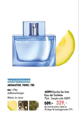 Oriflame Excite for him Eau de Toilette tilbud