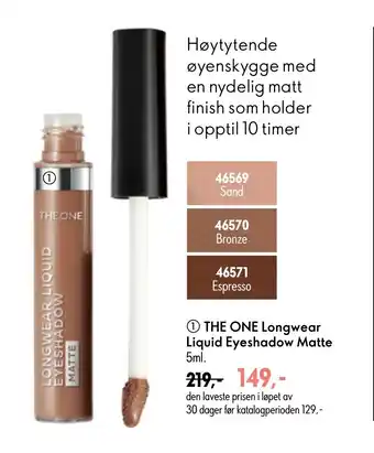 Oriflame THE ONE Longwear Liquid Eyeshadow Matte tilbud