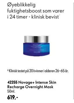 Oriflame Novage+ Intense Skin Recharge Overnight Mask tilbud