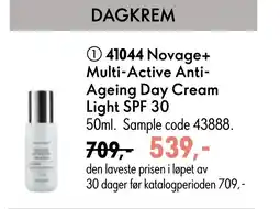 Oriflame Novage+ Multi-Active Anti- Ageing Day Cream Light SPF 30 tilbud