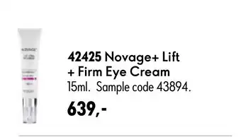 Oriflame Novage+ Lift + Firm Eye Cream tilbud