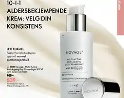 Oriflame Novage+ Multi-Active Anti-Ageing Day Cream Light SPF 30 tilbud