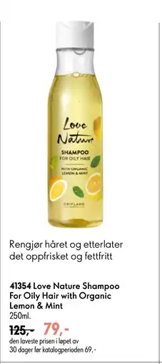 Oriflame Love Nature Shampoo For Oily Hair with Organic Lemon & Mint tilbud