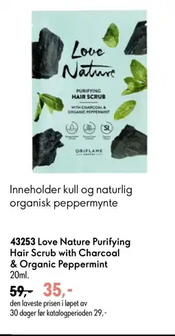 Oriflame Love Nature Purifying Hair Scrub with Charcoal & Organic Peppermint tilbud