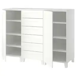 IKEA Platsa Skap med dører og skuffer, hvit/sannidal hvit, 180x57x133 cm tilbud