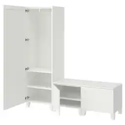 IKEA Platsa Garderobeskap m 3 dører, hvit/sannidal hvit, 180x42x191 cm tilbud