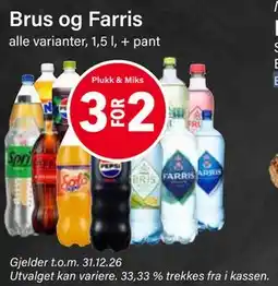 Nærbutikken Brus og Farris tilbud