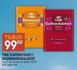 Coop Mega TINE FLØTEMYSOST/ GUDBRANDSDALSOST tilbud